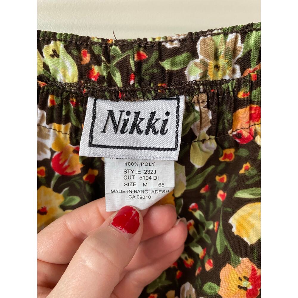 Nikki Multicolored Pull On A-Line Floral Midi Skirt- Size Medium - Picture 5 of 5
